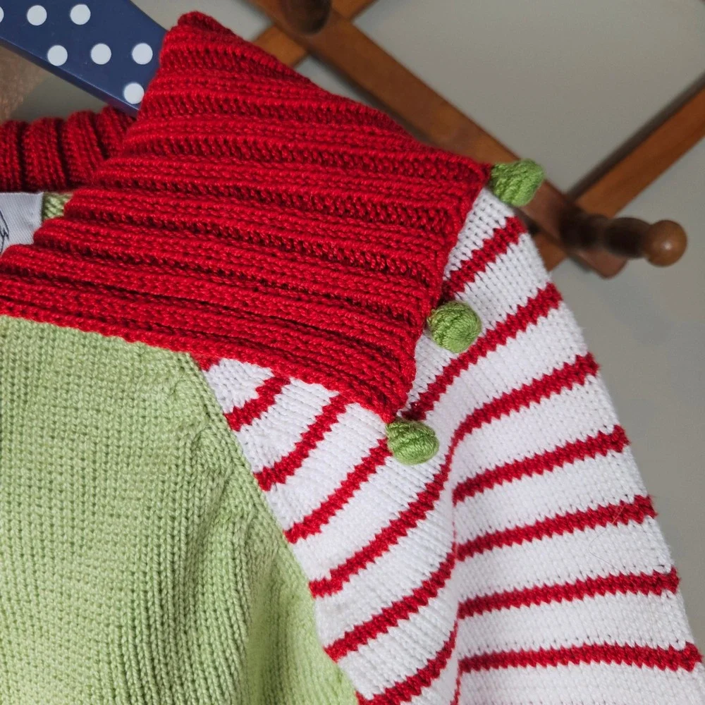 Zackali 4 Kids Sweater Skirt Cardigan Set Holiday Sz 3/4‎ Red Lime Green Flower